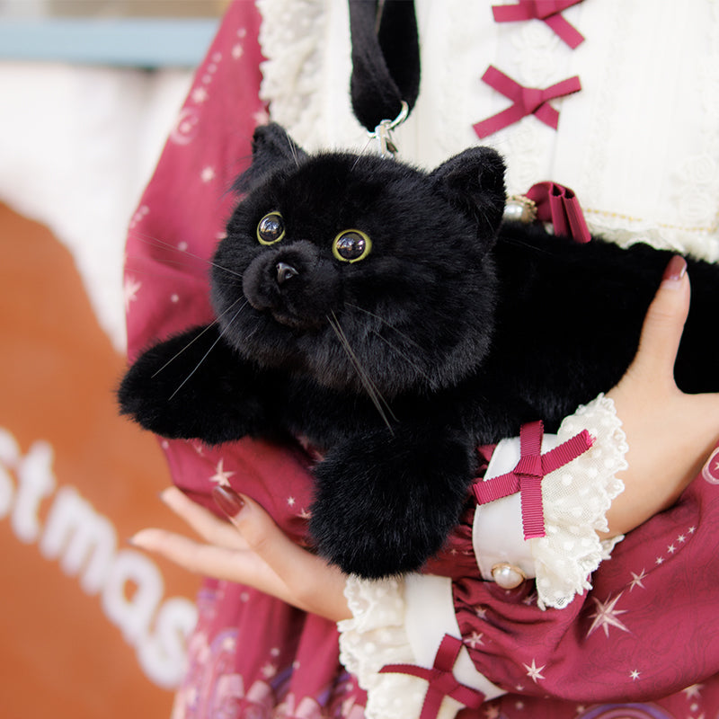 Black Cat Plush Purse – Kawaii Bag for Girls & Teens