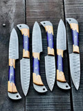 Best Japanese Knife Set – 13" Forged Stainless Steel Chef Knife with Olivewood & Epoxy Resin Handle + Leather Sheath