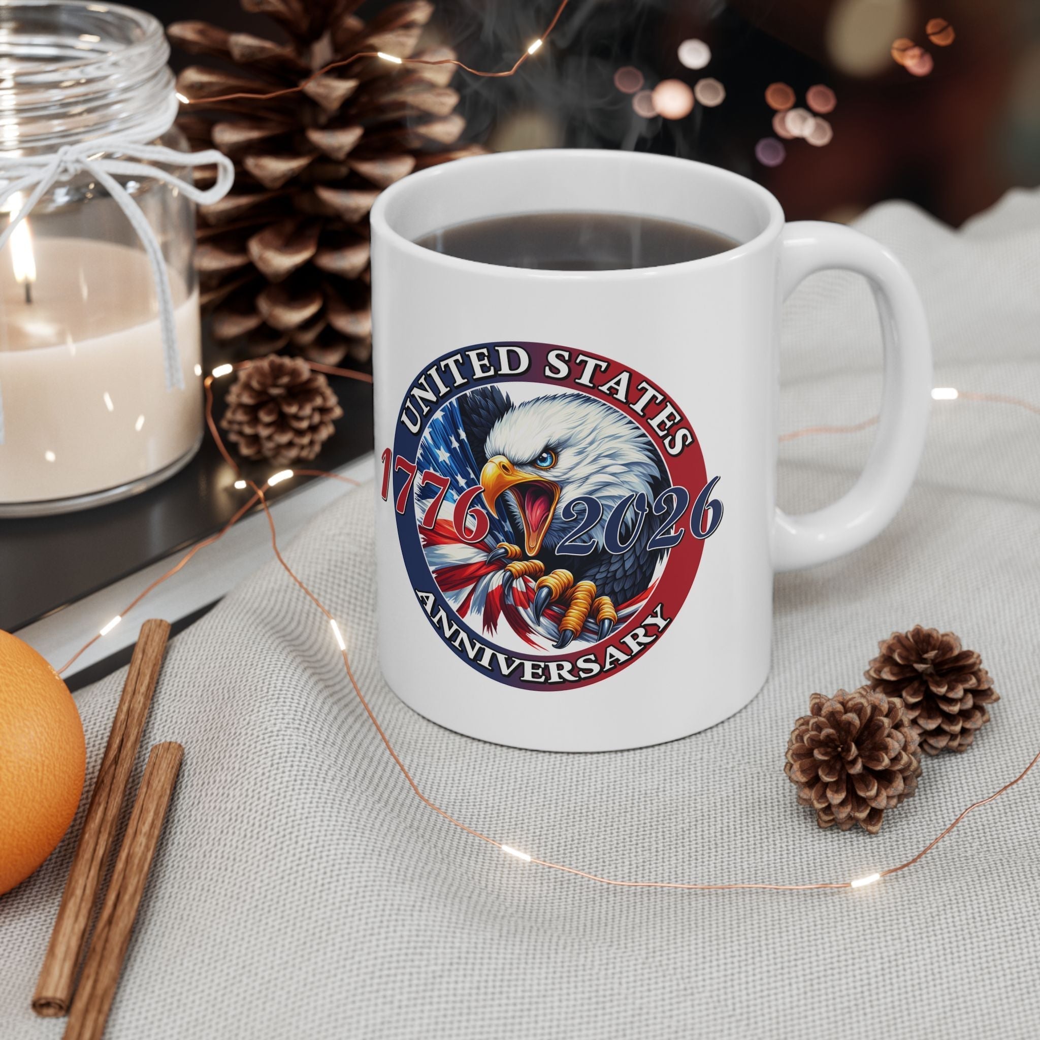 America 250th Anniversary Patriotic Eagle Mug – 1776-2026 Edition